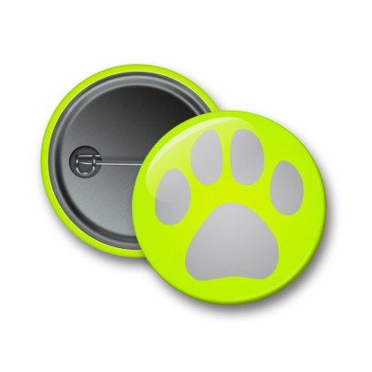 Reflexný pripínací odznak - packa žltá